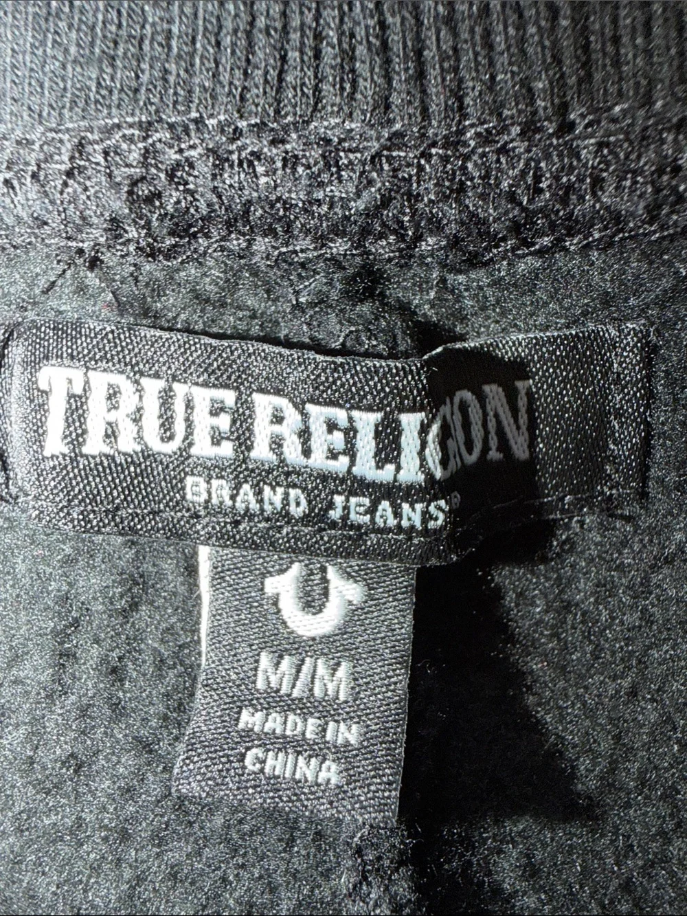 True Religion Men Medium Black Buddha Cargo Sweatpants Joggers Like New Y2K 32